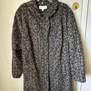 Ava & Viv Gray Leopard Wool blend Trench Coat